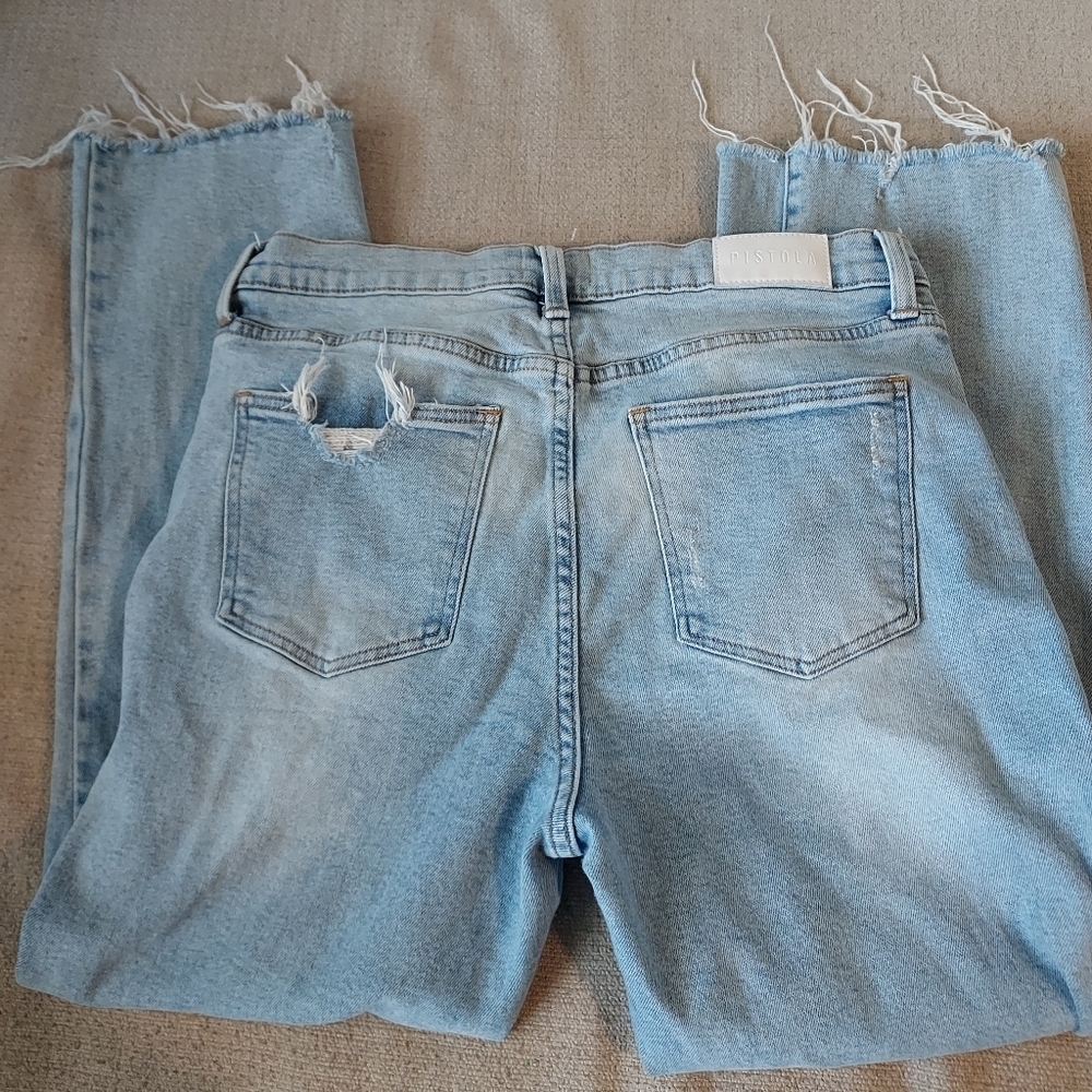 PISTOLA Revolve Lennon High Rise Crop Distressed Jeans - Picture 4 of 10
